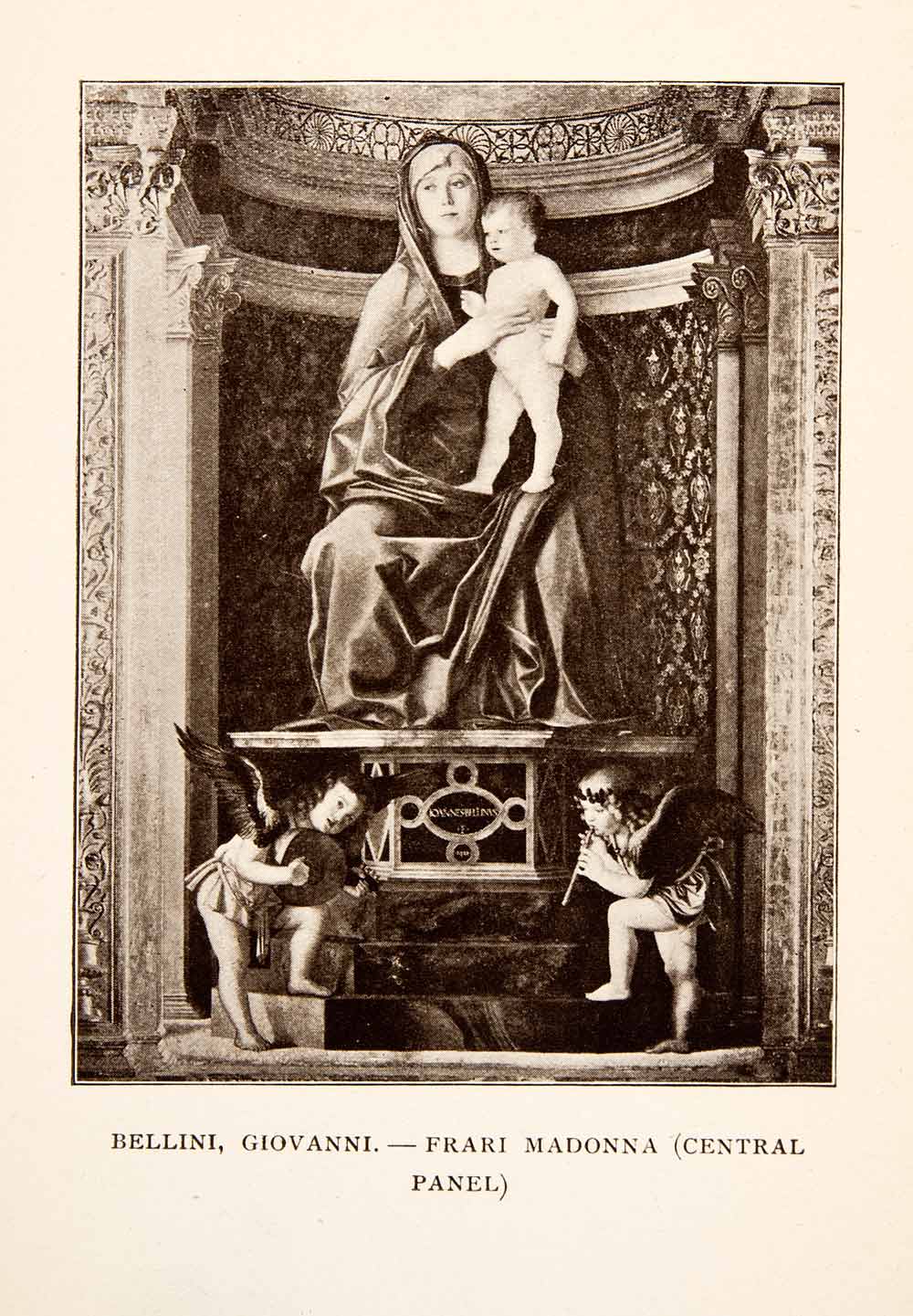 1907 Print Giovanni Bellini Frari Church Venice Italy Madonna Saints Baby XGYA4