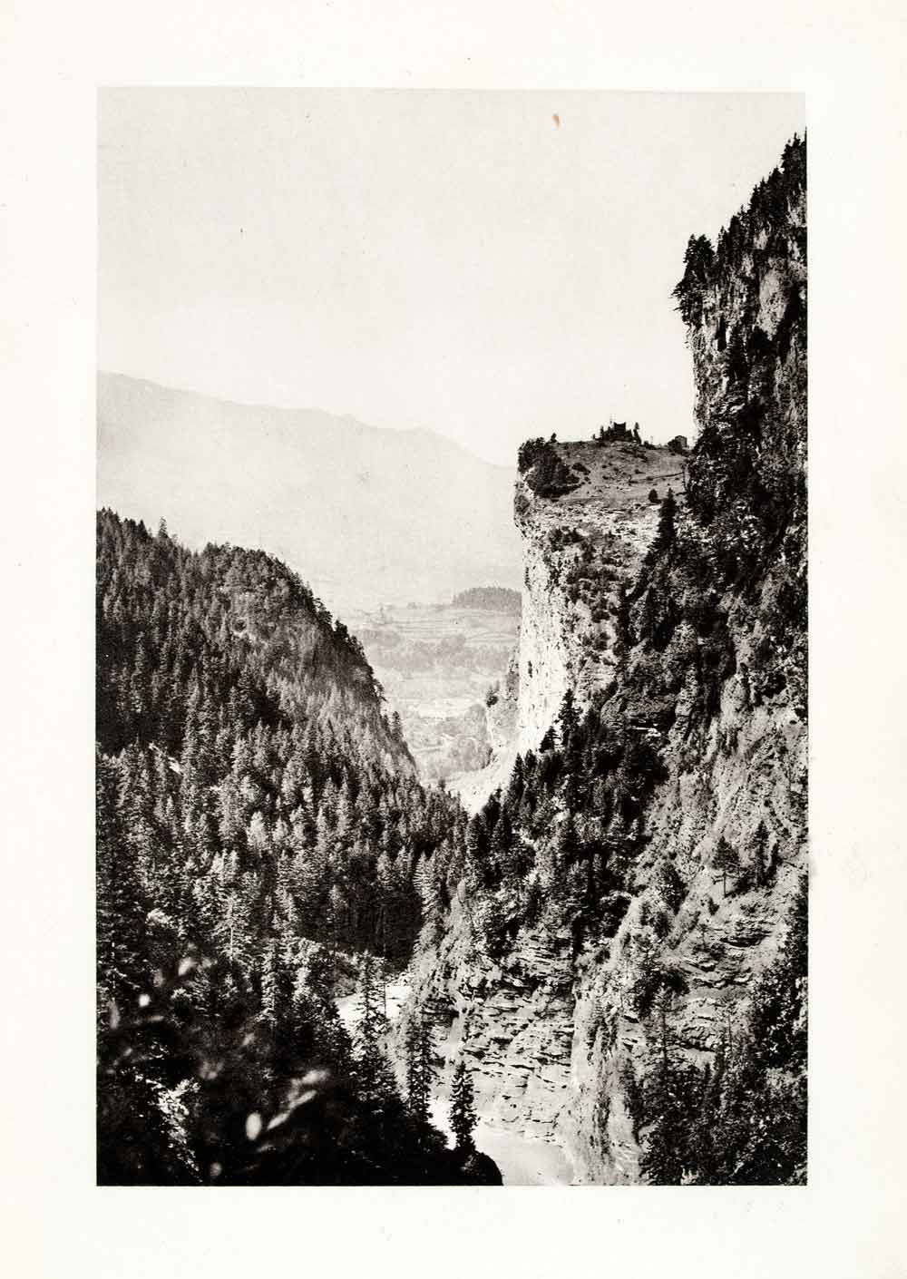 1899 Photogravure Viamala Switzerland Natural History Landscape Historic XGYA5