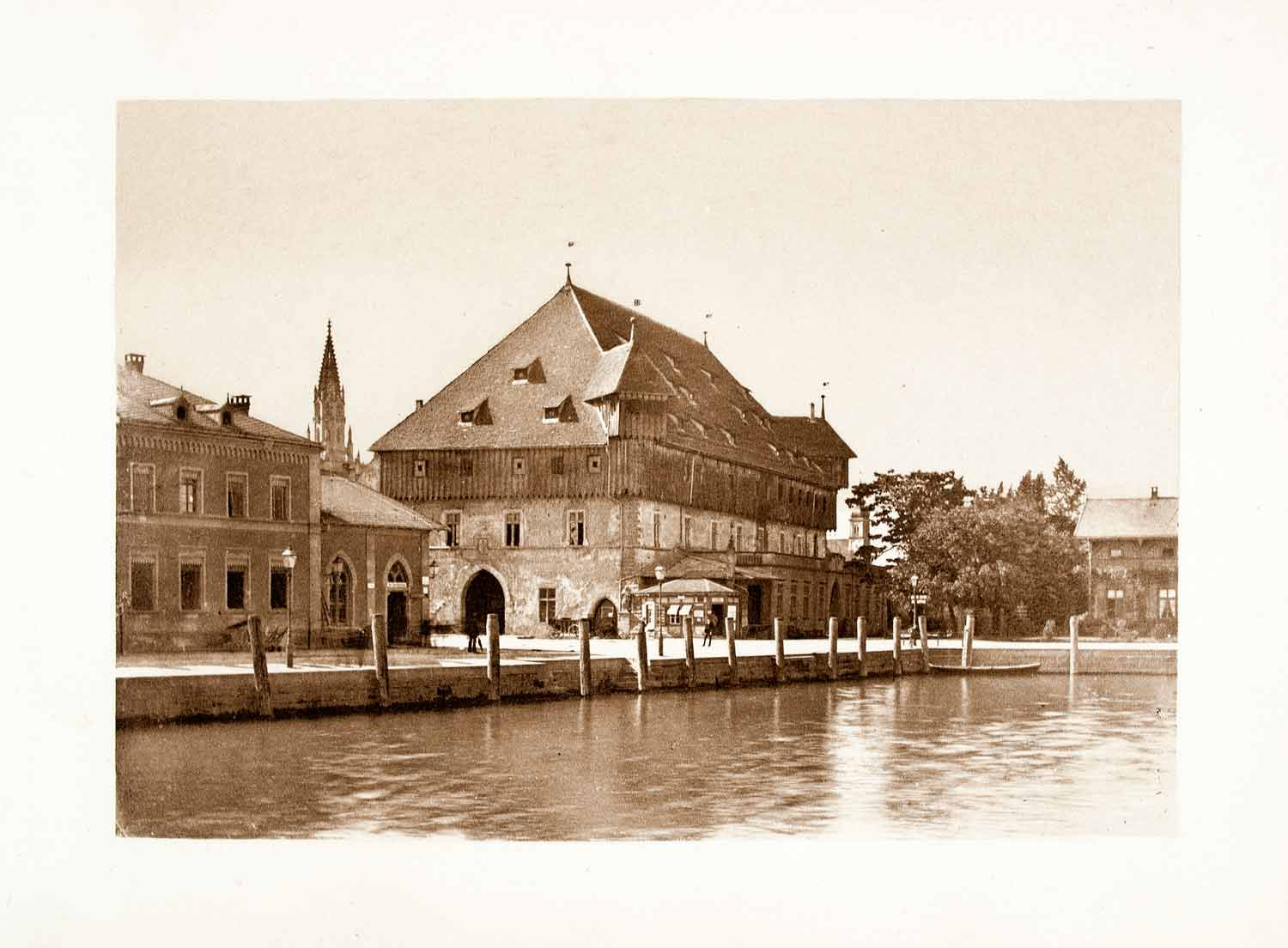 1899 Photogravure Konstanz Germany Old Town Hall Concilium Saal Historic XGYA5