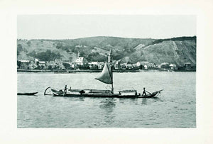 1899 Photogravure Rhine River Cargo Boat Sailing Marine Nautical Historic XGYA5
