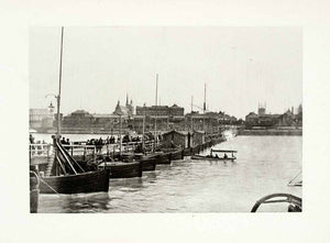 1899 Photogravure Cologne Germany Marine Boat Bridge Cityscape Historical XGYA5