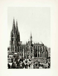 1899 Photogravure Roman Catholic Cologne Cathedral Germany Gothic XGYA5