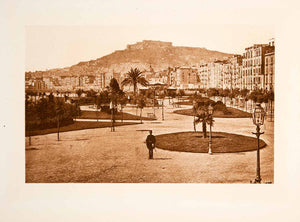1901 Photogravure Villa Del Popolo and Castel Sant' Elmo Cityscape Naples XGYA6