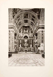 1901 Photogravure Interior Church Jesus Naples Italy Cathedral Religion XGYA6