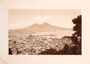 1901 Photogravure Panoramma Naples Villa Tolentino Italy Landscape XGYA6