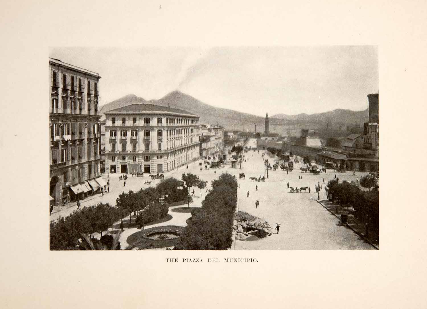 1901 Print Piazza Del Municipio Town Hall Square Via Medina Naples Italy XGYA6