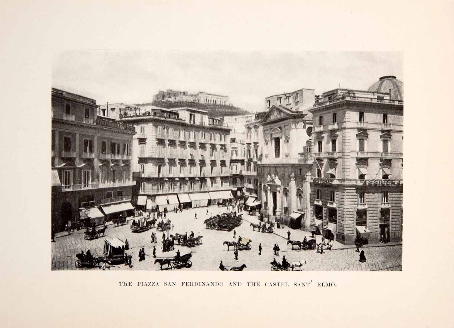 1901 Print Piazza San Ferdinando Castel Sant' Elmo Italy Hill Fortress XGYA6