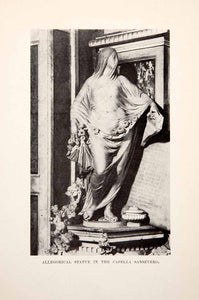 1901 Print Allegorical Statue Capella Sansevero Sangri Pietatella Historic XGYA6