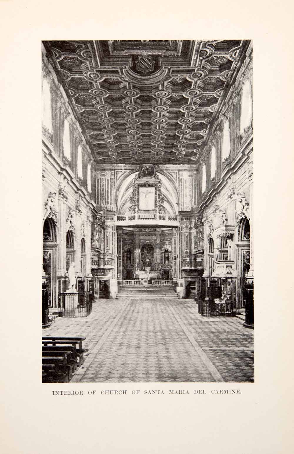 1901 Print Interior Church Santa Maria Del Carmine Religion llHistoric XGYA6