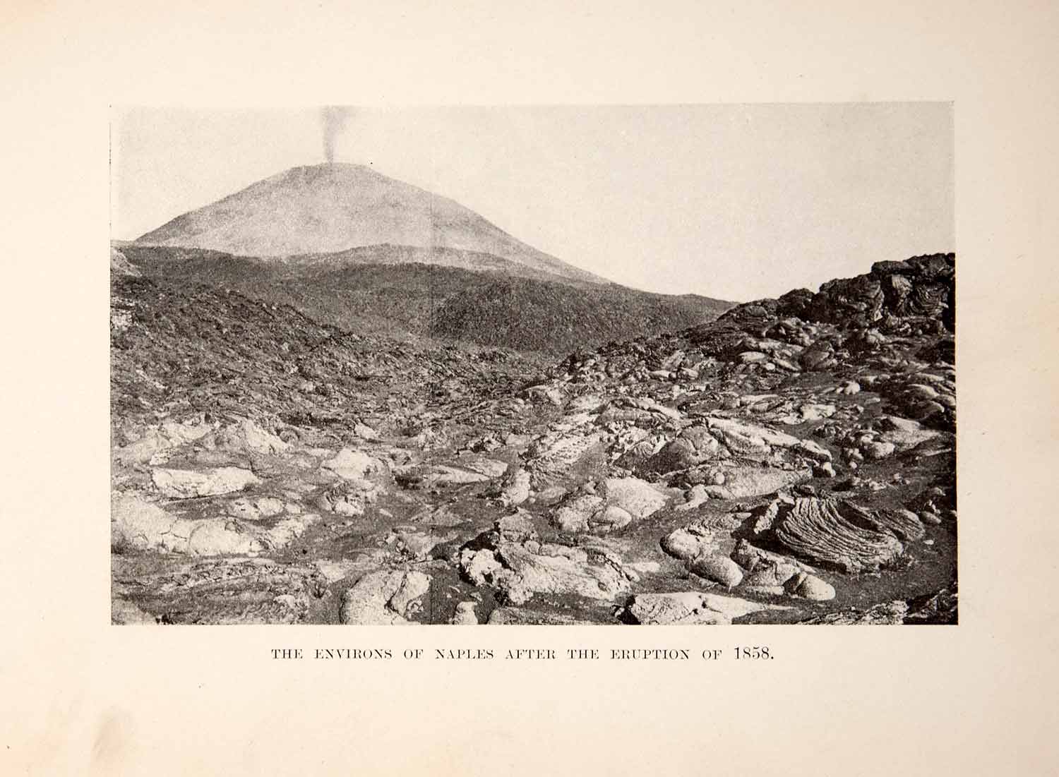1901 Print Environs Naples Eruption Aftermath Volcanic Lava-flow Vesuvius XGYA6