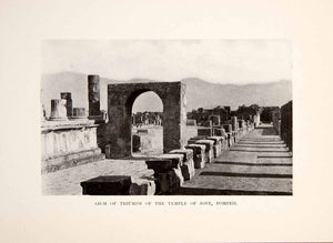 1901 Print Arch Triumph Temple Jove Pompeii Italy Vesuvius Eruption XGYA6