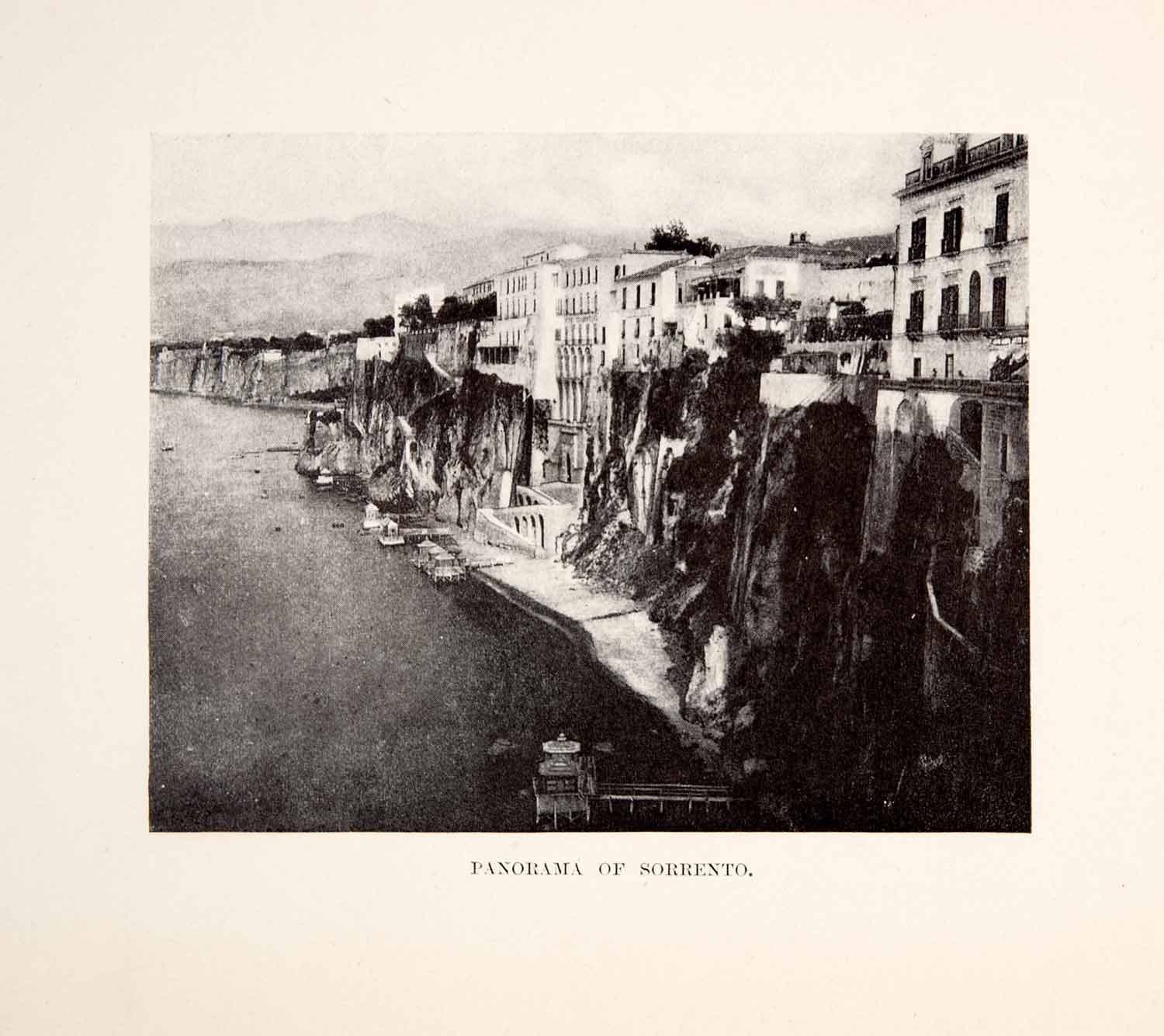 1901 Print Panorama Sorrento Italy Campania Circumvesuviana Vesuvius XGYA6