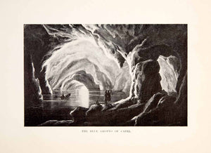 1901 Print Blue Grotto Capri Italy Waterway Cave Historic Landmark XGYA6