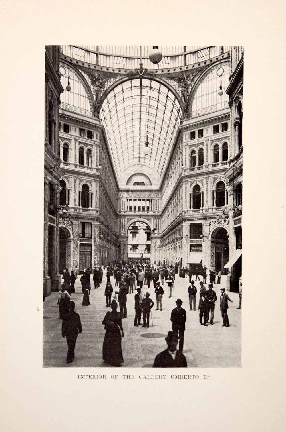 1901 Print Interior of the Gallery Umberto Naples Risanamento Emanuele XGYA6