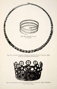1889 Wood Engraving Bracelet Gold Necklace Ornament Bronze Langho XGYA7