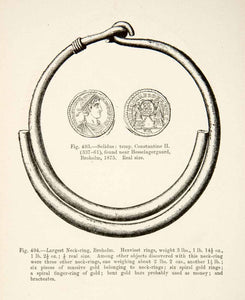 1889 Wood Engraving Neck-ring Broholm Solidus Constantine Hesselagergaard XGYA7