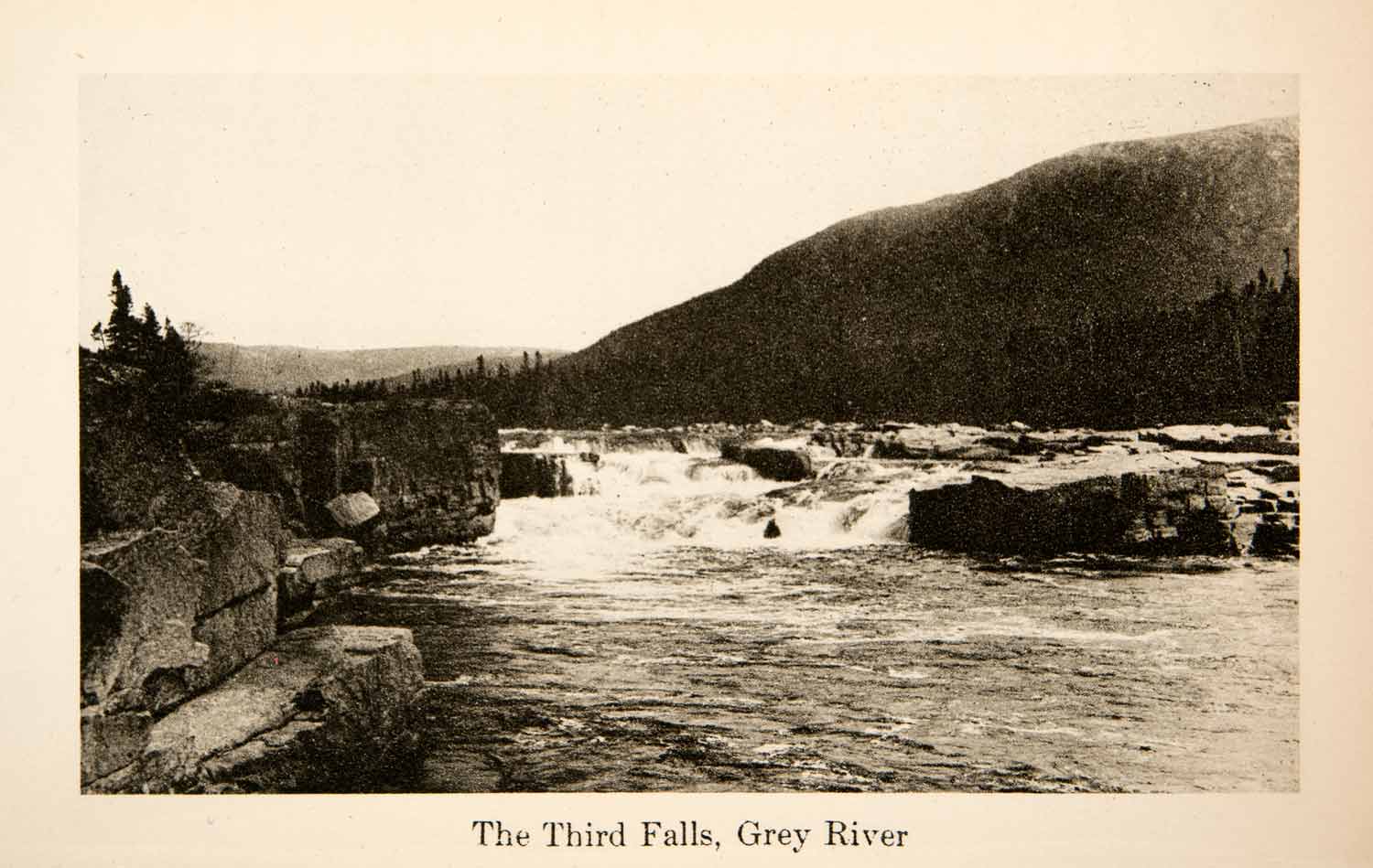 1926 Photogravure Third Falls Waterfall Rapids Grey River Newfoundland XGYB7