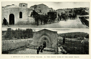 1907 Print Bethany Risen Virgin Tomb Kidron Valley Jerusalem Israel XGYC1