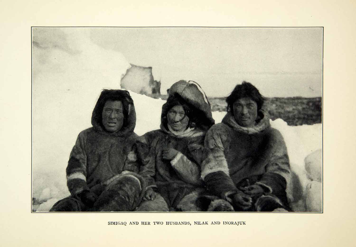 1927 Print Simigaq Nilak Inorajuk Polygamy Fifth Thule Expedition Inuit XGYC3
