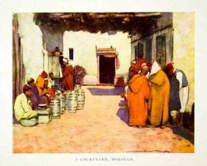 1902 Print Courtyard Cityscape Morocco Africa Street Scene Dress Mortimer XGYC6