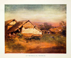 1902 Print Mandalay Burmah Myanmar House Home Landscape Village Mortimer XGYC6