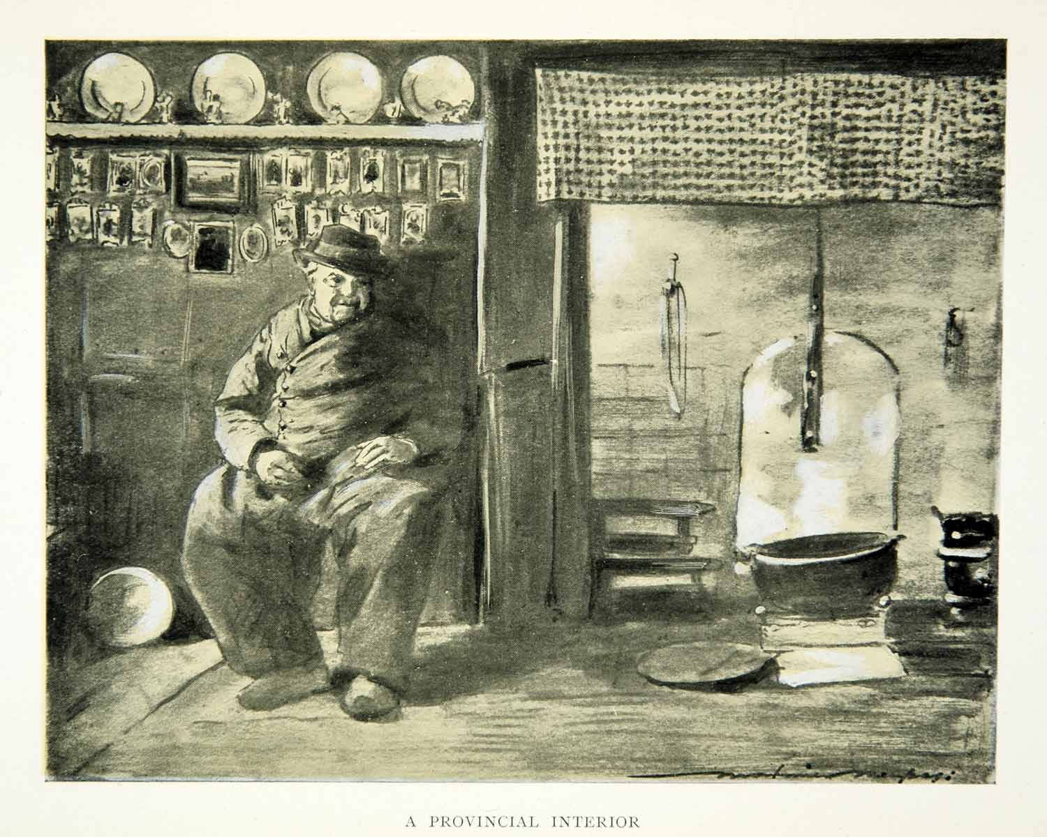 1902 Print Interior Home House Architecture Netherlands Holland Mortimer XGYC6