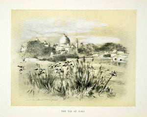 1902 Print Taj Mahal Agra India Landscape Cityscape Monument Mortimer XGYC6