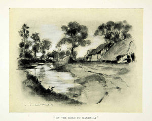1902 Print Road Mandalay Burma Myanmar Landscape River Travel Moritmer XGYC6