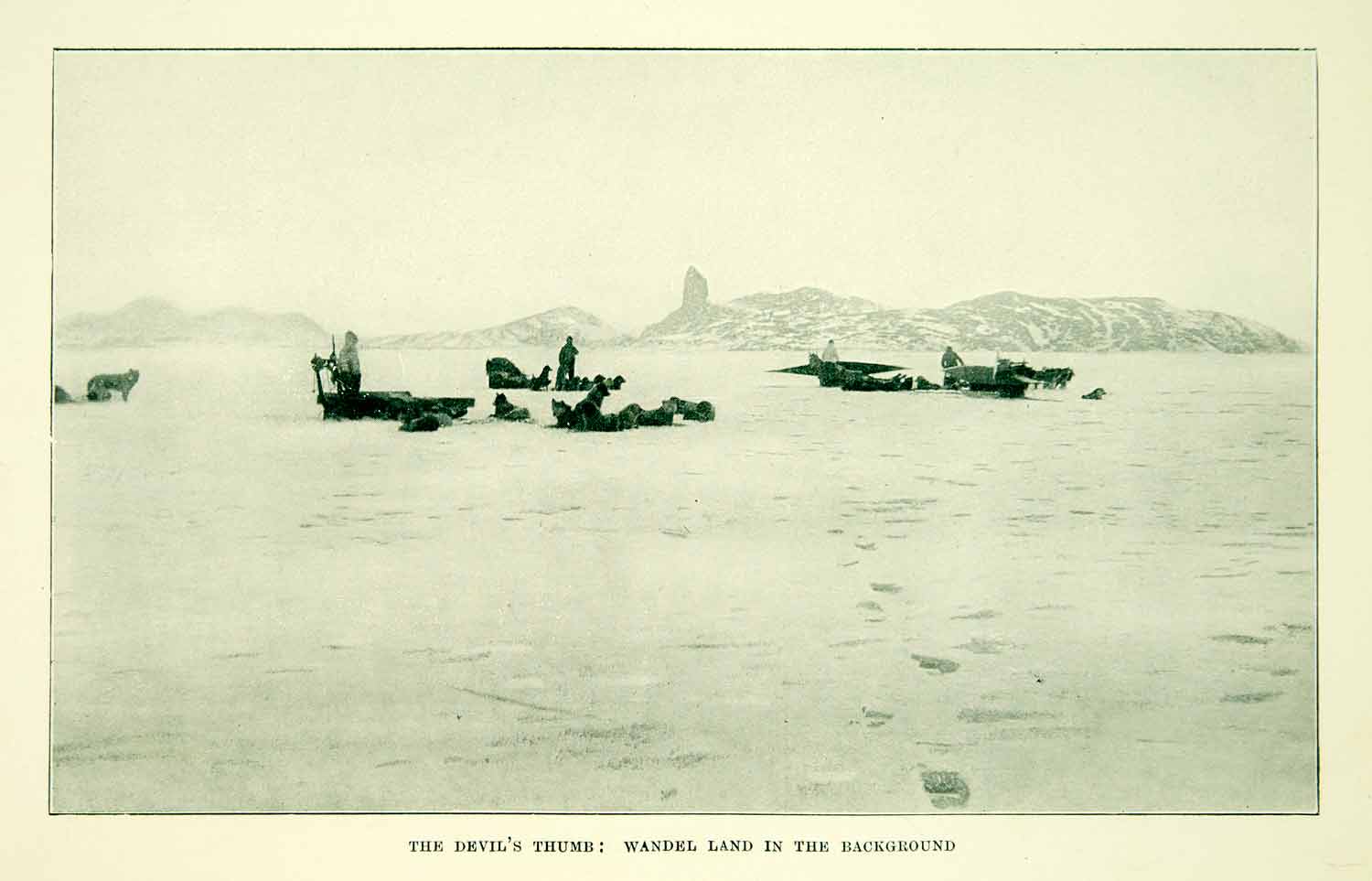 1921 Print Wandel Land Devil's Thumb Nanatuk Greenland Expedition Ice XGYC8