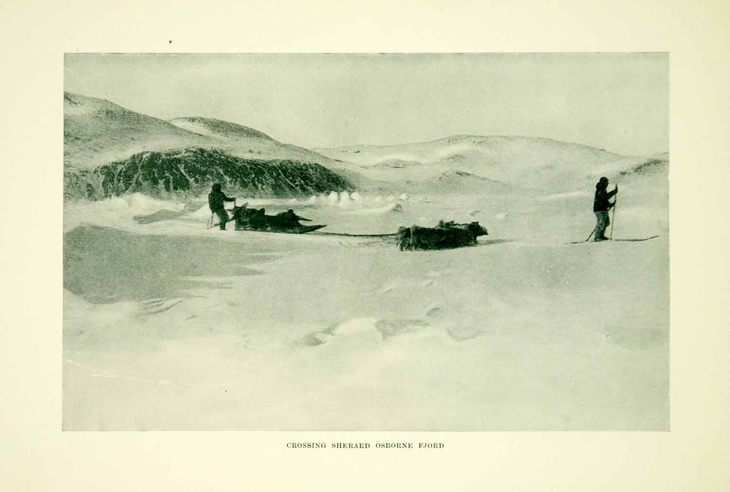 1921 Print Sherard Osborn Fjord Dog Sleigh Greenland Avannaa Nordgronland XGYC8