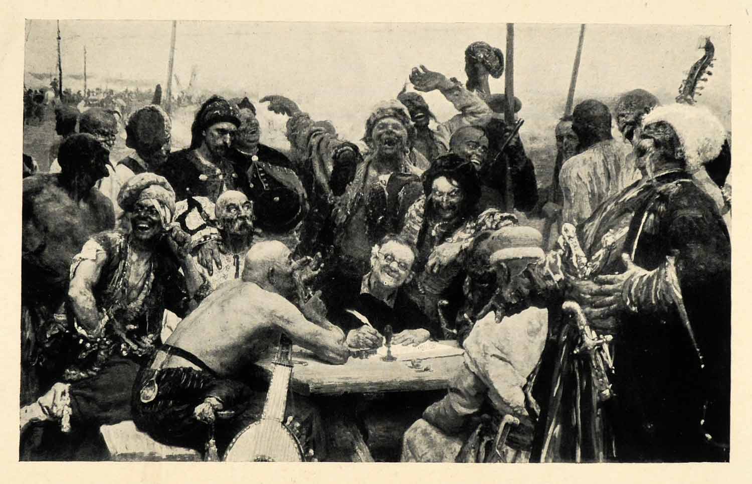 1914 Print Scene Setch Riepin Kazaki Cossacks Military East Slavic Russia XGZ1