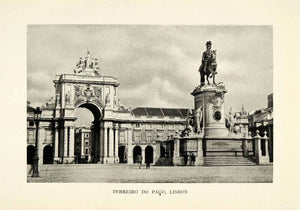 1915 Print Terreiro Do Paco Lisbon Portugal Praca do Comercio Equestrian XGZ2