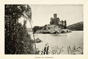 1915 Print Medieval Almourol Castle Island Portugal Tagus River Knights XGZ2