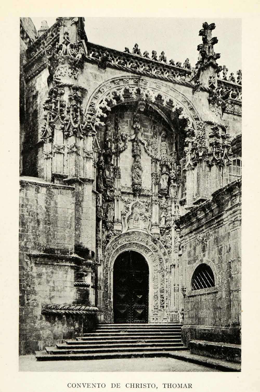 1915 Print Convent Order Christ Tomar Portugal Knights Templar Catholic XGZ2