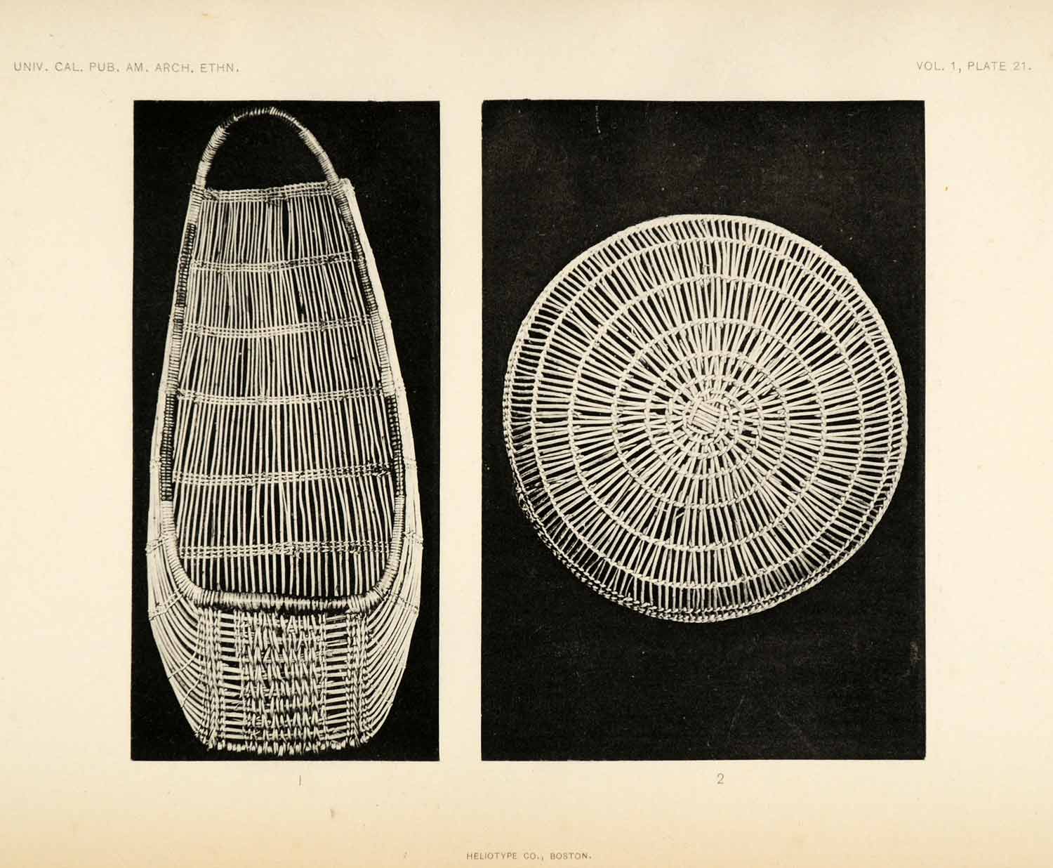 1904 Heliogravure Hoopa Valley Indian Basket Weaving Woven Baby Salmon XGZ7