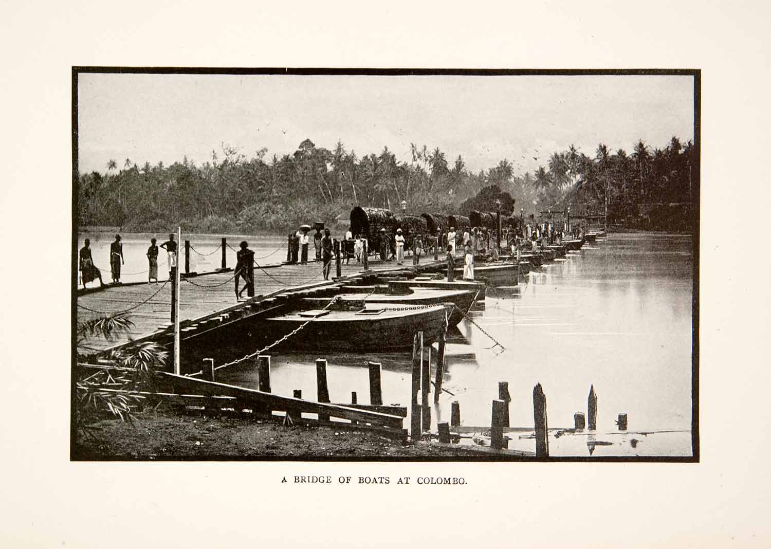1901 Print Pier Dock Harbor Boats Bridge Colombo Sri Lanka Gulf Mannar XGZA3