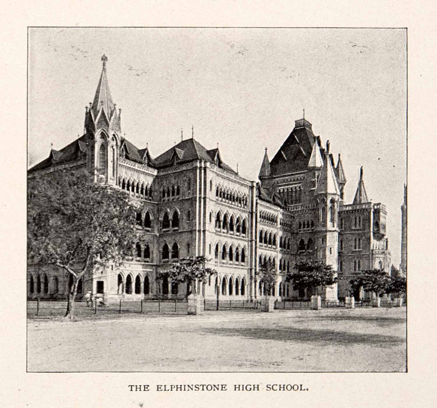 1901 Print Elphinstone English High Medium School Bombay India Institute XGZA3