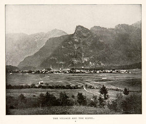 1901 Print Oberammergau Bavaria Germany Kofel Mountain Himalayas Village XGZA3
