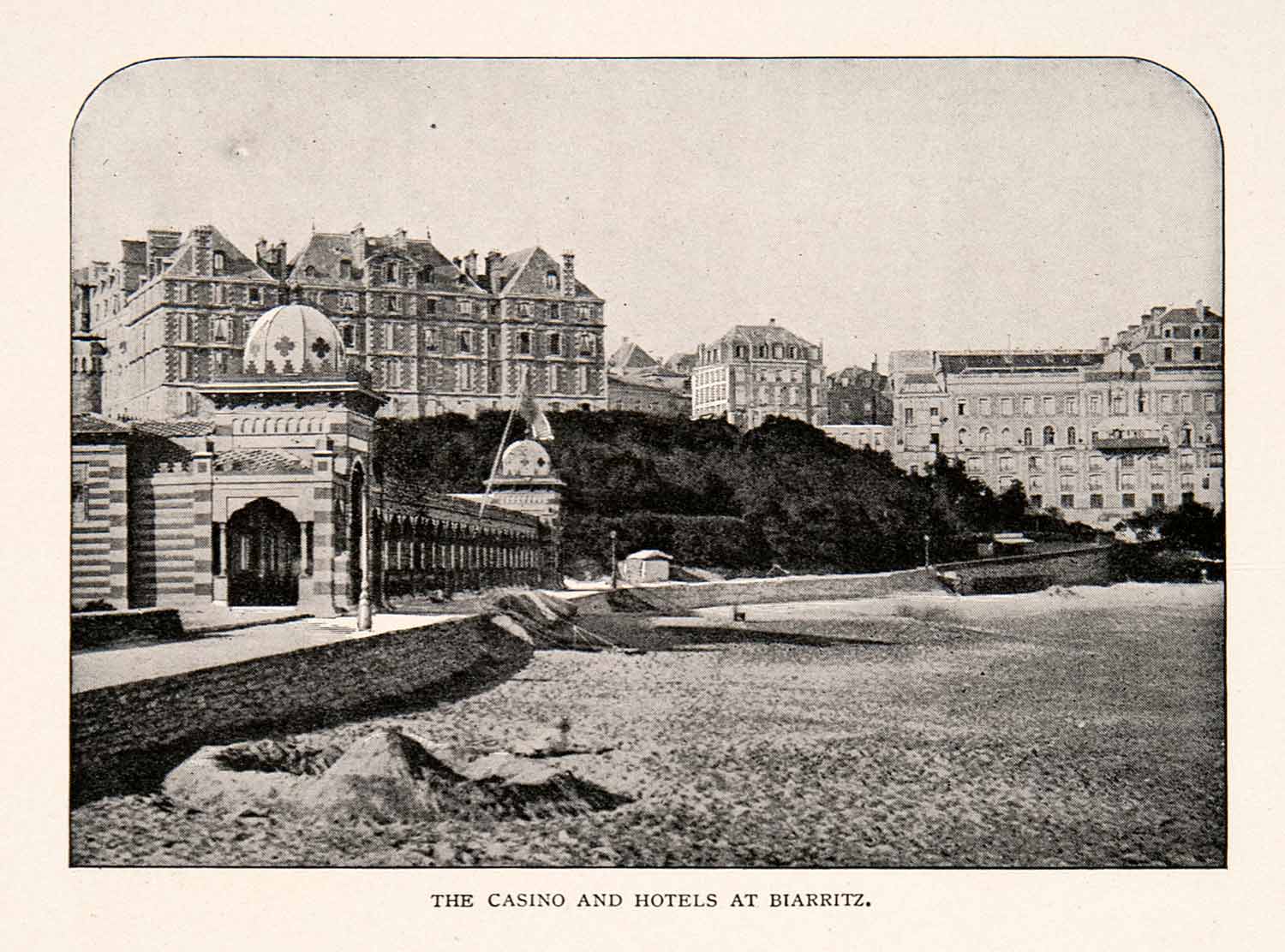 1902 Print Casino Hotels Biarritz France Beach Atlantic Coast Bay Biscay XGZA4