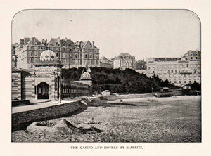 1902 Print Casino Hotels Biarritz France Beach Atlantic Coast Bay Biscay XGZA4
