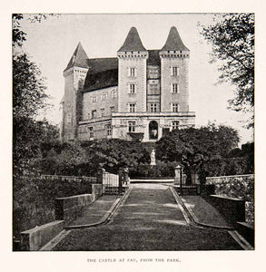 1902 Print Chateau Castle Palace Pau France Mazeres Billere Montauser XGZA4