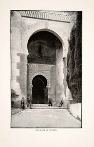 1902 Print Puerta De La Justicia Justice Gate Tower Alhambra Granada Spain XGZA4