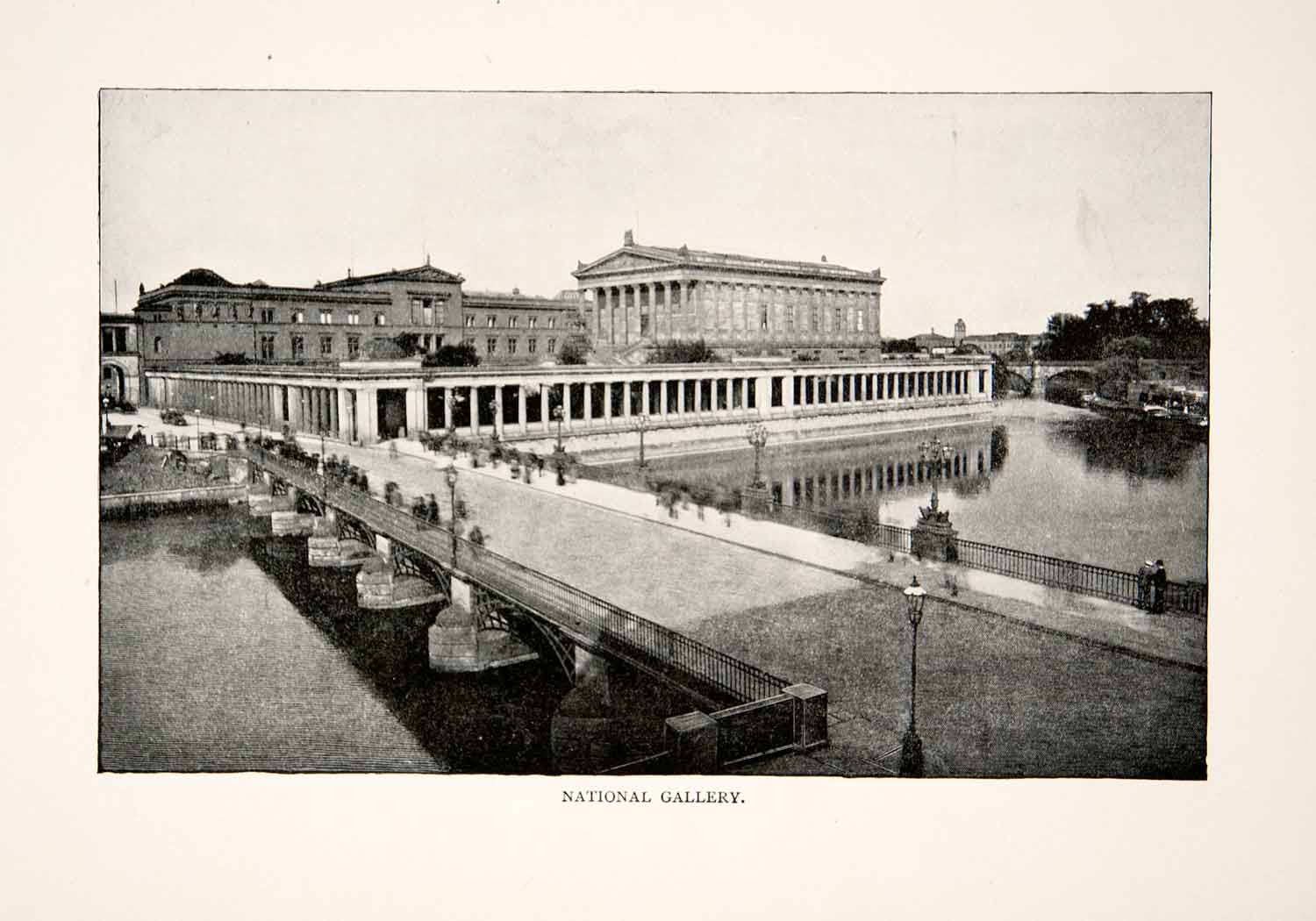 1902 Print Museum Island River Spree Berlin Germany Bridge Alte National XGZA4