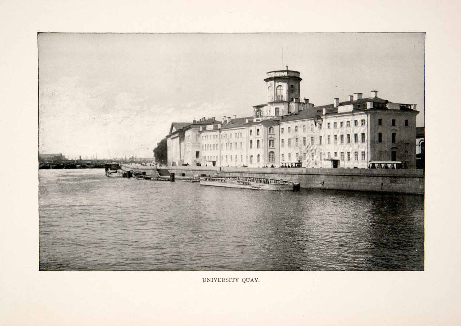 1902 Print St Petersburg Russian Academy Arts University Quay Wharf Neva XGZA4