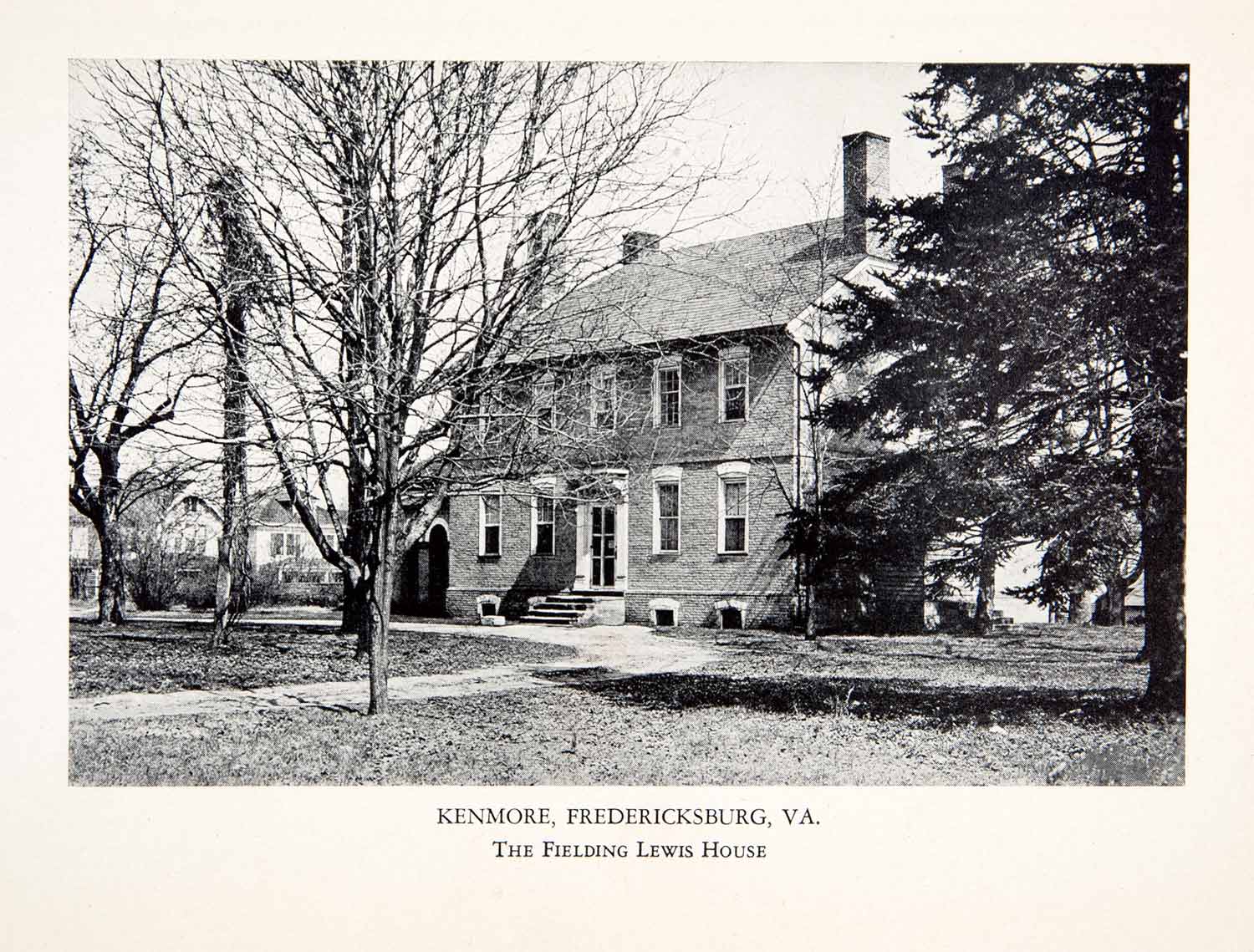 1930 Print Fielding Lewis House Mansion Estate Kenmore Fredericksburg XGZA5