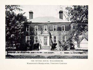 1930 Print Wythe House Mansion Estate Williamsburg Virginia America XGZA5