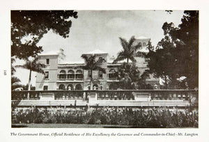 1947 Print Mt. Langton Government House Bermuda Governor Political XGZA6