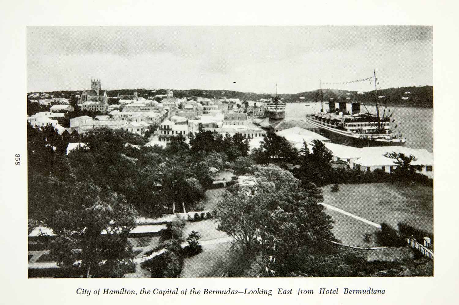 1947 Print Hamilton Bermuda Cityscape Hotel Bermudiana Historic Image XGZA6