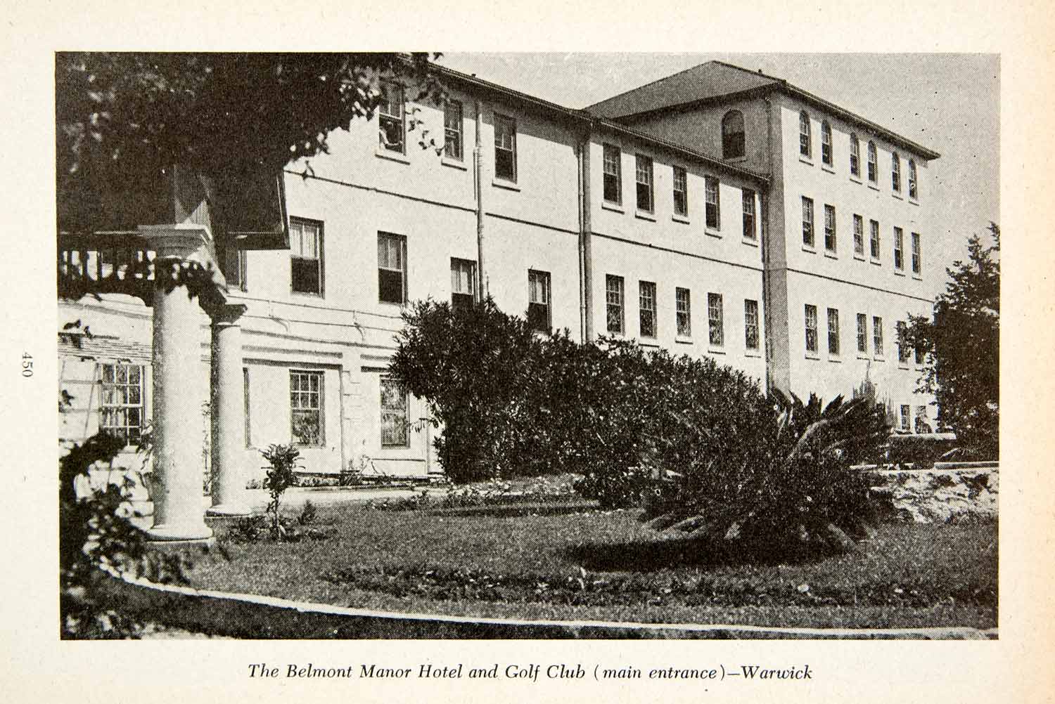 1947 Print Belmont Manor Hotel Golf Country Club Course Building Warwick XGZA6