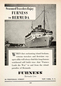 1947 Ad Furness Bermuda Island Cruise Ship Tropical Vacation Travel XGZA6